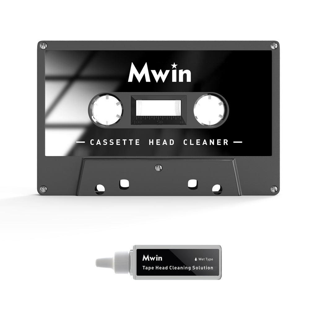 Mwin Audio Cassette Head Cleaner Tape, Wet Maintenance Kit for Cassette Tape Player/Boombox/Deck/Recorder