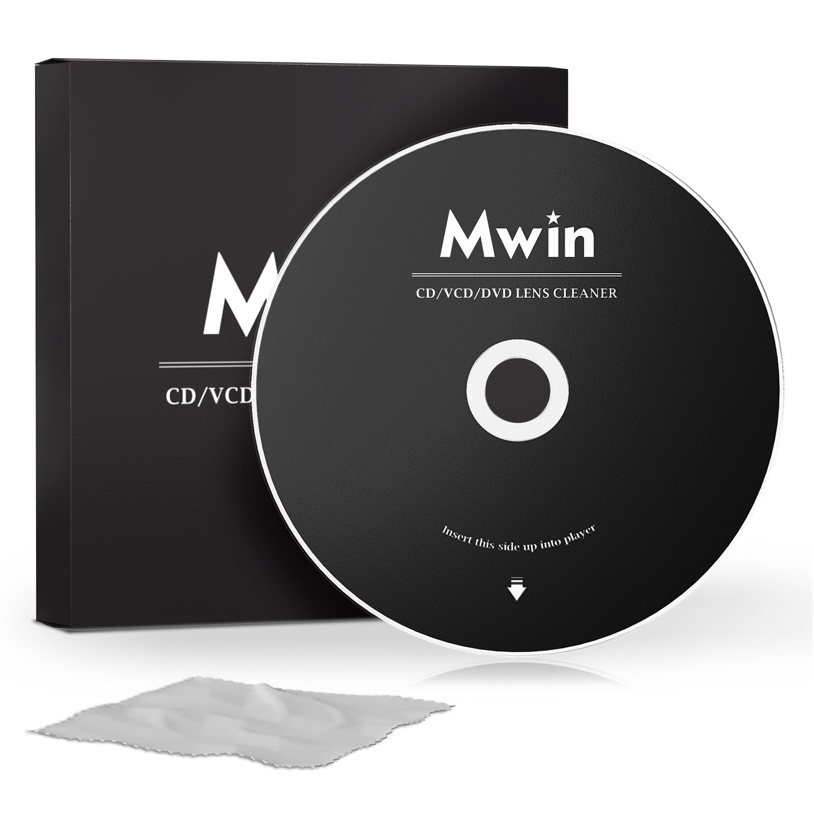 Mwin CD Cleaner Disc for CD Player,Safe and Effective Laser Lens Cleaning Disc,CD/VCD/DVD Player Lens Cleaner Set for Car and Home