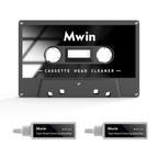 Mwin Audio Cassette Head Cleaner Tape with/ 2 Cleaning Fluids Care Wet Maintenance Kit, Cleaner for Cassette Tape Player/Boombox/Deck/Recorder