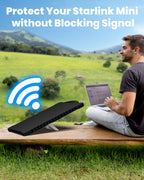 Mwin Starlink Mini Protective Cover, Waterproof Scratch-Resistant Silicone Case with Wavy Edge Design for Satellite Antenna, Portable Protector for RV (Black)