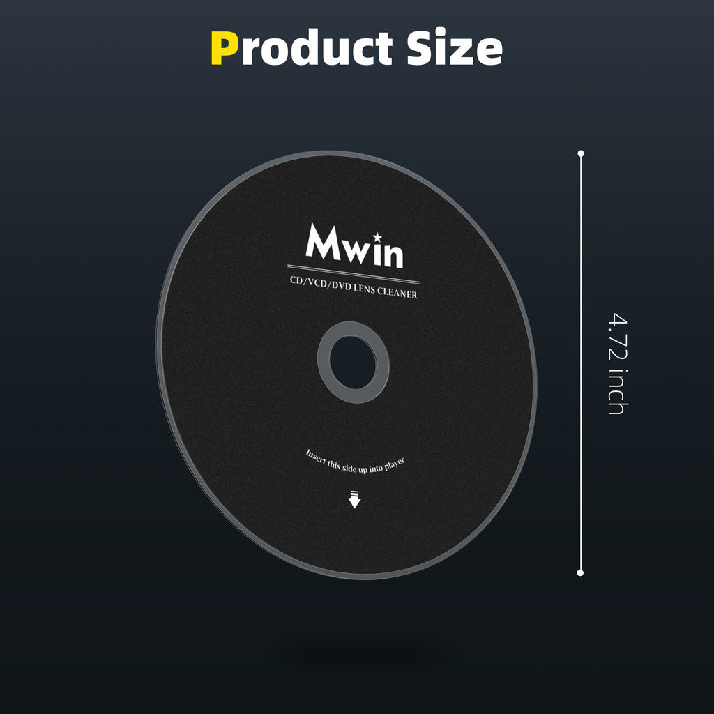 Mwin CD Laser Lens Cleaner Disc – Safe & Effective for CD DVD Players, Car & Home Player Lens Cleaning Set