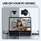 Mwin External Camera Capture Card, 4K30 Cam Link for Streaming Recording via DSLR Actioncam, Low-Latency for OBS Zoom Gaming on Windows
