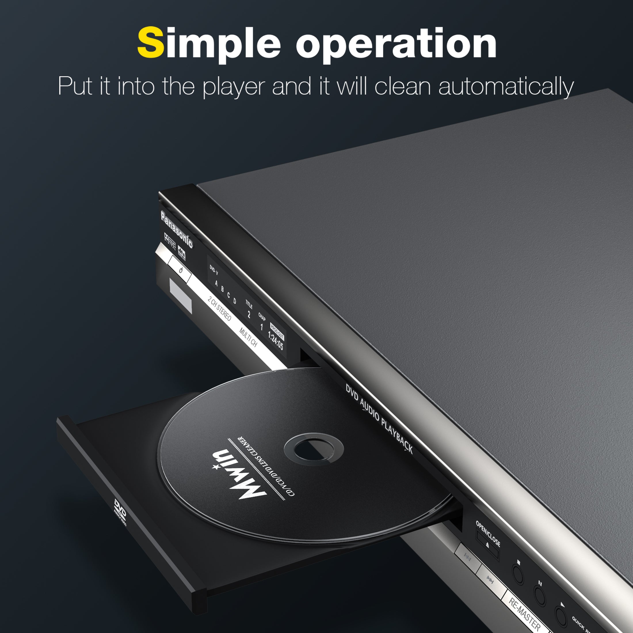 Mwin CD Laser Lens Cleaner Disc – Safe & Effective for CD DVD Players, Car & Home Player Lens Cleaning Set
