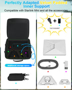 Mwin Starlink Mini Case - Lightweight Travel Carrying Star Link Mini Case,Splash-Resistant & Shockproof EVA Protective Cover with Shoulder Strap,Portable Hard Bag for Outdoor Travel & Camping,Black