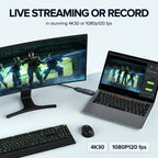 Mwin External Camera Capture Card, 4K30 Cam Link for Streaming Recording via DSLR Actioncam, Low-Latency for OBS Zoom Gaming on Windows