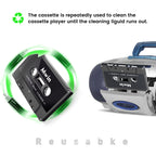 Mwin Audio Cassette Head Cleaner Tape, Wet Maintenance Kit for Cassette Tape Player/Boombox/Deck/Recorder