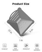 Mwin Protective Cover for Starlink Mini, Liquid Silicone Case with Comfortable Handle, Portable Scratch-Resistant Full Cover, Wavy Edge Design for Starlink Dish Mini Accessories (Gray)