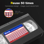 Mwin VHS Head Cleaner for VHS/VCR Players,Dry Technology- No Fluid Reusable Video Head Cleaner Tape